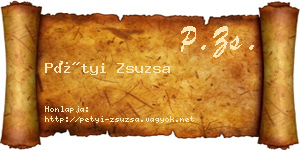 Pétyi Zsuzsa névjegykártya